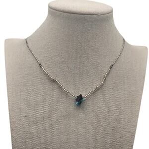 Turquoise Nugget Sterling Silver Beaded Necklace – Minimal Southwest Dainty